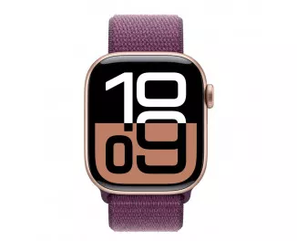 Смарт-часы Apple Watch Series 10 GPS 42mm Rose Gold Aluminum Case with Plum Sport Loop (MWWK3)