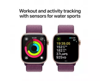 Смарт-часы Apple Watch Series 10 GPS 42mm Rose Gold Aluminum Case with Plum Sport Loop (MWWK3)