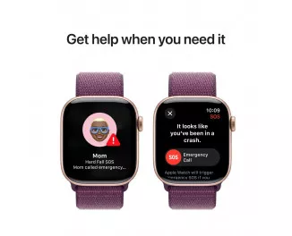 Смарт-часы Apple Watch Series 10 GPS 42mm Rose Gold Aluminum Case with Plum Sport Loop (MWWK3)