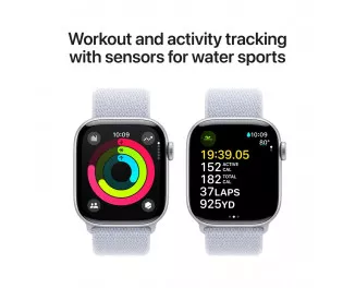 Смарт-часы Apple Watch Series 10 GPS 42mm Silver Aluminum Case with Blue Cloud Sport Loop (MWWD3)