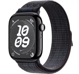 Смарт-часы Apple Watch Series 10 GPS 46mm Jet Black Aluminum Case with Black/Blue Nike Sport Loop (MWX13+MYJD3)