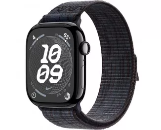 Смарт-часы Apple Watch Series 10 GPS 46mm Jet Black Aluminum Case with Black/Blue Nike Sport Loop (MWX13+MYJD3)