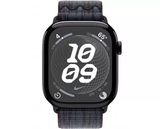 Смарт-часы Apple Watch Series 10 GPS 46mm Jet Black Aluminum Case with Black/Blue Nike Sport Loop (MWX13+MYJD3)
