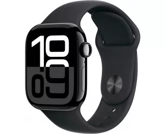 Смарт-часы Apple Watch Series 10 GPS 46mm Jet Black Aluminum Case with Black Sport Band - M/L (MWWQ3)