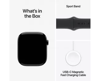 Смарт-часы Apple Watch Series 10 GPS 46mm Jet Black Aluminum Case with Black Sport Band - M/L (MWWQ3)