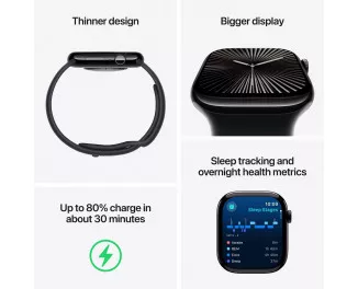 Смарт-часы Apple Watch Series 10 GPS 46mm Jet Black Aluminum Case with Black Sport Band - M/L (MWWQ3)