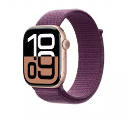 Смарт-часы Apple Watch Series 10 GPS 46mm Rose Gold Aluminum Case with Plum Sport Loop (MWWV3)