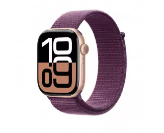 Смарт-часы Apple Watch Series 10 GPS 46mm Rose Gold Aluminum Case with Plum Sport Loop (MWWV3)