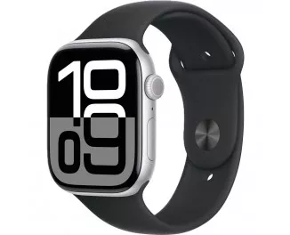 Смарт-годинник Apple Watch Series 10 GPS 46mm Silver Aluminum Case with Black Sport Band - S/M (MWX03 + MXM23)