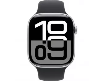 Смарт-годинник Apple Watch Series 10 GPS 46mm Silver Aluminum Case with Black Sport Band - S/M (MWX03 + MXM23)