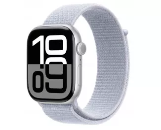 Смарт-часы Apple Watch Series 10 GPS 46mm Silver Aluminum Case with Blue Cloud Sport Loop (MWWN3)