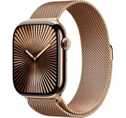 Смарт-часы Apple Watch Series 10 GPS + Cellular 42mm Gold Titanium Case with Gold Milanese Loop (MX083)