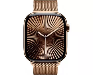 Смарт-годинник Apple Watch Series 10 GPS + Cellular 42mm Gold Titanium Case with Gold Milanese Loop (MX083)