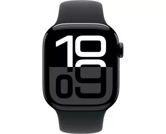 Смарт-годинник Apple Watch Series 10 GPS + Cellular 42mm Jet Black Aluminum Case with Black Sport Band - M/L (MWX73) 