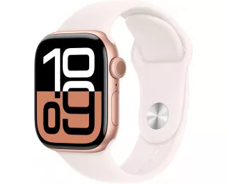 Смарт-часы Apple Watch Series 10 GPS + Cellular 42mm Rose Gold Aluminum Case with Light Blush Sport Band - S/M (MWX93)