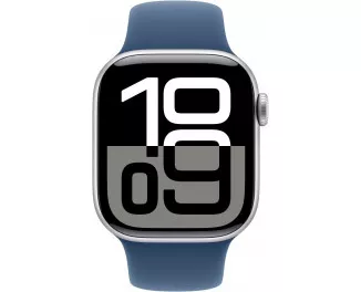 Смарт-годинник Apple Watch Series 10 GPS + Cellular 42mm Silver Aluminum Case with Denim Sport Band - S/M (MWX33)