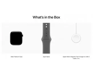 Смарт-часы Apple Watch Series 10 GPS + Cellular 42mm Slate Titanium Case with Stone Gray Sport Band - M/L (MX0M3+MXLH3)