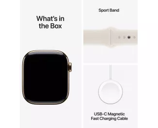 Смарт-годинник Apple Watch Series 10 GPS + Cellular 46mm Gold Titanium Case with Starlight Sport Band - M/L (MWYY3)