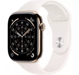 Смарт-часы Apple Watch Series 11 GPS + Cellular 46mm Gold Titanium Case with Light Blush Sport Band - S/M (MFD54)