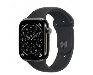 Смарт-часы Apple Watch Series 11 GPS + Cellular 46mm Slate Titanium Case with Black Sport Band - M/L (MFD24)