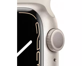 Смарт-часы Apple Watch Series 7 GPS 41mm Starlight Aluminum Case with Starlight Sport Band (MKMY3)