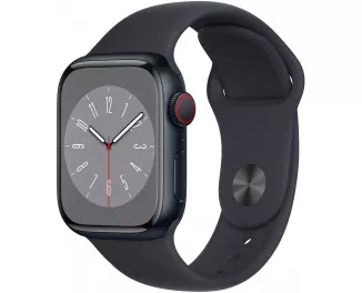 Смарт-часы Apple Watch Series 8 GPS 41mm Midnight Aluminum Case with Midnight Sport Band - S/M (MNU73)