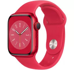 Смарт-годинник Apple Watch Series 8 GPS 41mm (PRODUCT)RED Aluminum Case with (PRODUCT)RED Sport Band - M/L (MNUH3)