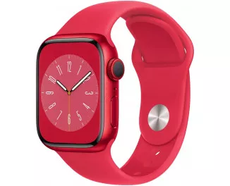 Смарт-годинник Apple Watch Series 8 GPS 41mm (PRODUCT)RED Aluminum Case with (PRODUCT)RED Sport Band - M/L (MNUH3)