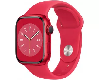 Смарт-годинник Apple Watch Series 8 GPS 41mm (PRODUCT) RED Aluminum Case with (PRODUCT) RED Sport Band S/M (MNUG3)