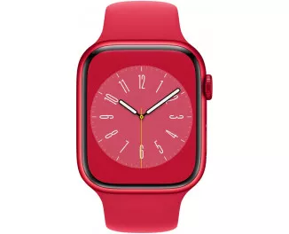 Смарт-часы Apple Watch Series 8 GPS 41mm (PRODUCT)RED Aluminum Case with (PRODUCT)RED Sport Band (MNP73)