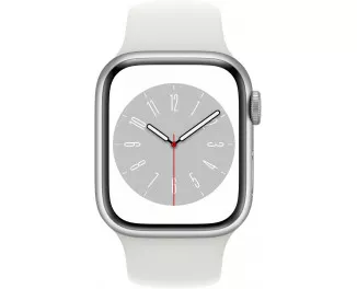 Смарт-часы Apple Watch Series 8 GPS 41mm Silver Aluminum Case with White Sport Band - S/M (MP6L3)