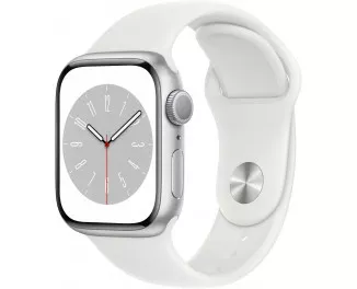 Смарт-годинник Apple Watch Series 8 GPS 41mm Silver Aluminum Case with White Sport Band (MP6K3)