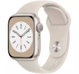 Смарт-часы Apple Watch Series 8 GPS 41mm Starlight Aluminum Case with Starlight Sport Band - S/M (MNU93)