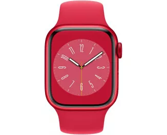 Смарт-годинник Apple Watch Series 8 GPS 45mm (PRODUCT)RED Aluminum Case with (PRODUCT)RED Sport Band - M/L (MNUU3)