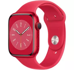Смарт-годинник Apple Watch Series 8 GPS 45mm (PRODUCT) RED Aluminum Case with (PRODUCT) RED Sport Band (MNP43)