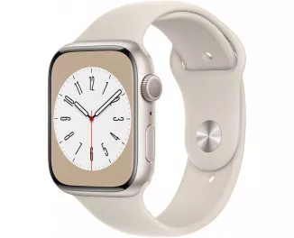Смарт-часы Apple Watch Series 8 GPS 45mm Starlight Aluminum Case with Starlight Sport Band - M/L (MNUQ3, MNP93)
