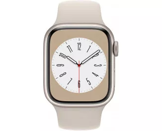 Смарт-часы Apple Watch Series 8 GPS 45mm Starlight Aluminum Case with Starlight Sport Band - M/L (MNUQ3, MNP93)