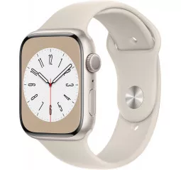 Смарт-часы Apple Watch Series 8 GPS 45mm Starlight Aluminum Case with Starlight Sport Band - S/M (MNUP3)