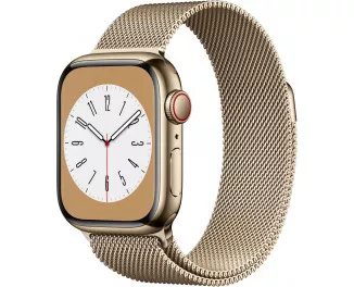 Смарт-часы Apple Watch Series 8 GPS + Cellular 41mm Gold Stainless Steel Case with Gold Milanese Loop (MNJE3/MNJF3)