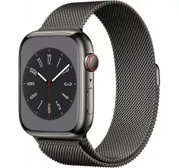 Смарт-годинник Apple Watch Series 8 GPS + Cellular 41mm Graphite Stainless Steel Case with Graphite Milanese Loop (MNJL3/MNJM3)