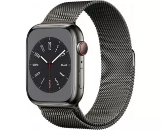 Смарт-часы Apple Watch Series 8 GPS + Cellular 41mm Graphite Stainless Steel Case with Graphite Milanese Loop (MNJL3/MNJM3)