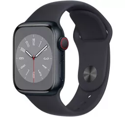 Смарт-часы Apple Watch Series 8 GPS + Cellular 41mm Midnight Aluminum Case with Midnight Sport Band (MNHV3)