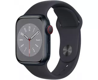 Смарт-годинник Apple Watch Series 8 GPS + Cellular 41mm Midnight Aluminum Case with Midnight Sport Band (MNHV3)