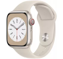 Смарт-годинник Apple Watch Series 8 GPS + Cellular 41mm Starlight Aluminum Case with Starlight Sport Band  - S/M (MNUX3)