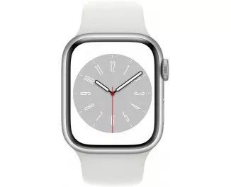 Смарт-годинник Apple Watch Series 8 GPS + Cellular 45mm Silver Aluminum Case with White Sport Band (MP4J3)