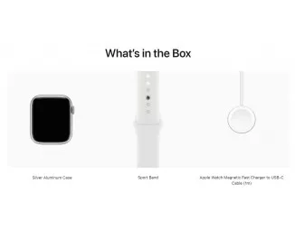 Смарт-годинник Apple Watch Series 8 GPS + Cellular 45mm Silver Aluminum Case with White Sport Band (MP4J3)