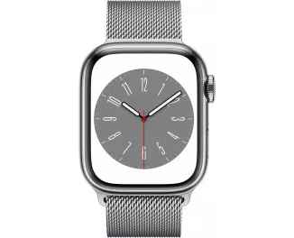 Смарт-часы Apple Watch Series 8 GPS + Cellular 45mm Silver Stainless Steel Case with Silver Milanese Loop (MNKG3/MNKJ3)
