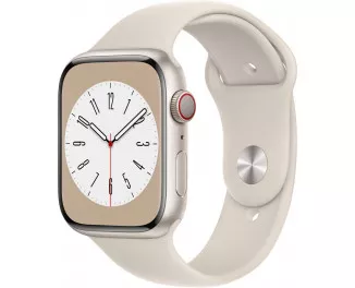 Смарт-часы Apple Watch Series 8 GPS + Cellular 45mm Starlight Aluminum Case with Starlight Sport Band (MNK73)