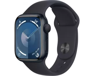 Смарт-часы Apple Watch Series 9 GPS 41mm Midnight Aluminum Case with Midnight Sport Band - S/M (MR8W3)