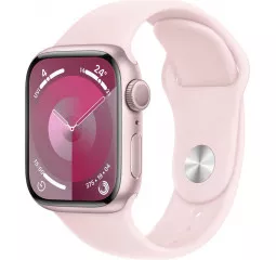 Смарт-годинник Apple Watch Series 9 GPS 41mm Pink Aluminum Case with Light Pink Sport Band - M/L (MR943)